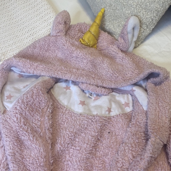 🦄 ARDENE - Pink Sparkly Unicorn Hooded Housecoat-Robe 🦄 - Size Small - Picture 2 of 4
